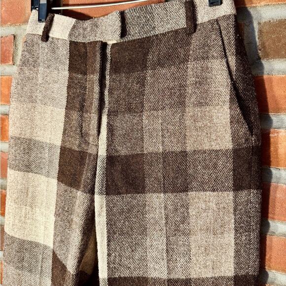 Acne Studios Wool Checkered Trousers Brown and Cream Sz 32 - Picture 4 of 11